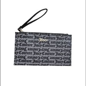 Juicy couture black and gray printed wristlet